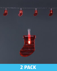 Santa Boot Battery LED Lights 2 Pack