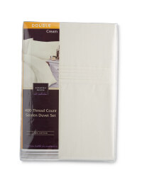 Sateen Double Duvet Set - Cream