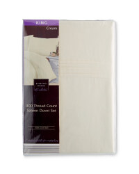 Sateen King Duvet Set - Cream