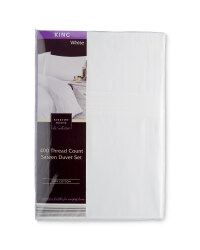 Sateen King Duvet Set - White