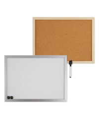 Script Corkboard & Silver Wipeboard