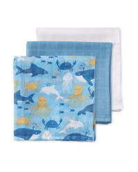 Sea Muslin Cloths 3 Pack