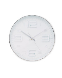 Sempre 3D Number Wall Clock - Silver