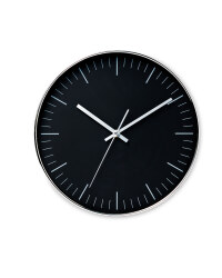 Sempre Black Wall Clock - Silver