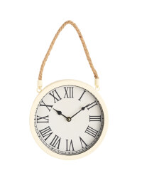 Sempre Glossy Rope Wall Clock - Cream