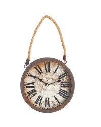 Sempre Rusted Rope Wall Clock - Black