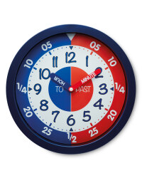 Sempre Time Teaching Wall Clock - Navy/Red