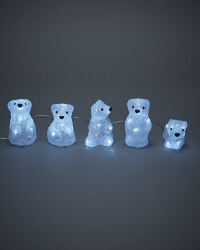 Set Of 5 Acrylic Polar Bears