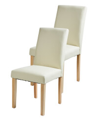 Set of 2 Cream Dining Chairs