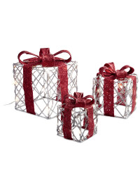 Set of 3 LED Parcels - Red