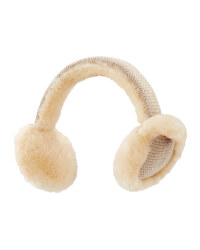 Sheepskin Grey Knitted Earmuffs