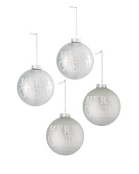 Merry Christmas Baubles 4 Pack