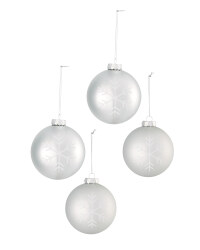 Silver Snowflake Baubles 4 Pack