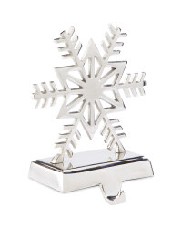 Silver Snowflake Stocking Holder