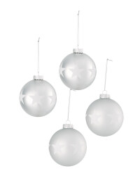 Silver Star Baubles 4 Pack
