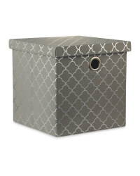 Silver Storage Cube With Lid