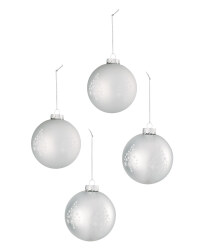 Silver Tree Baubles 4 Pack