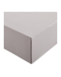 Single 100% Cotton Fitted Sheet - Light Grey