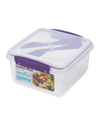Sistema® Lunchbox with Cutlery - Purple
