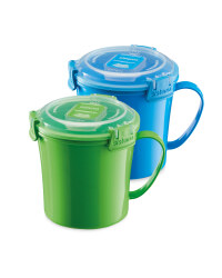 Sistema 2 Pack Soup Mugs - Blue/Green