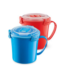 Sistema 2 Pack Soup Mugs - Blue/Red
