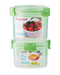 Sistema Breakfast To Go Snack Pots - Green