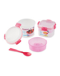 Sistema Breakfast To Go Snack Pots - Pink
