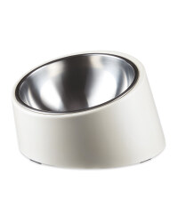 Pet Collection Cream Slant Pet Bowl