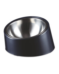 Pet Collection Navy Slanted Pet Bowl