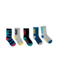 Slogan Children's Socks 5 Pack