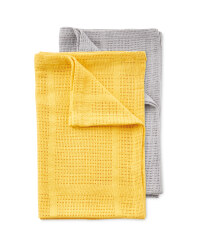 Small 2 Pack Cellular Blankets - Grey/Ochre