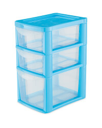 Small 3 Drawer Tower - Blue