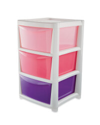 Premier Small Ombre 3 Drawer Tower - Pink/ Purple