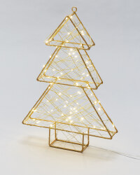 Small 3D Gold Tree Warm LED Lights