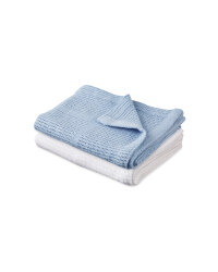 Small Cellular Blanket 2 Pack - Blue/White