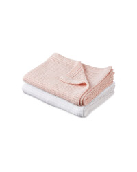 Small Cellular Blanket 2 Pack - Pink/White