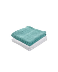 Small Cellular Blanket 2 Pack - White/Aqua Blue