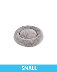 Small Comfy Long Pile Pet Bed - Grey