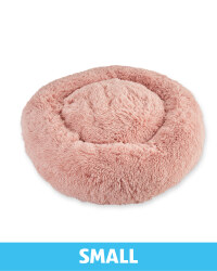 Small Comfy Long Pile Pet Bed - Pink