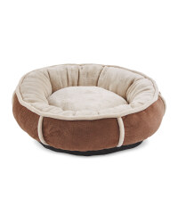 Small Plush Doughnut Pet Bed - Brown
