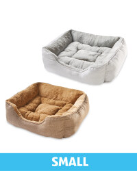 Small Plush Pet Bed Herringbone