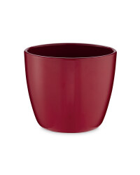 Small Shiny Ceramic Pots 15cm - Wine-Red