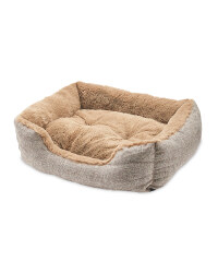 Small Tan Plush Pet Bed