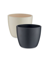 Small Tarnished Ceramic Pots 15cm