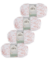 So Crafty Dotty Baby Yarn 4-Pack - Pink/White