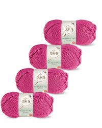 So Crafty Double Yarn 4-Pack - Fuchsia