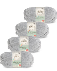 So Crafty Double Yarn 4-Pack - Grey