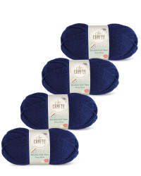 So Crafty Double Yarn 4-Pack - Navy Blue