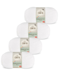 So Crafty Double Yarn 4-Pack - White