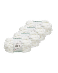 So Crafty Pom Pom Cream Yarn 4-Pack